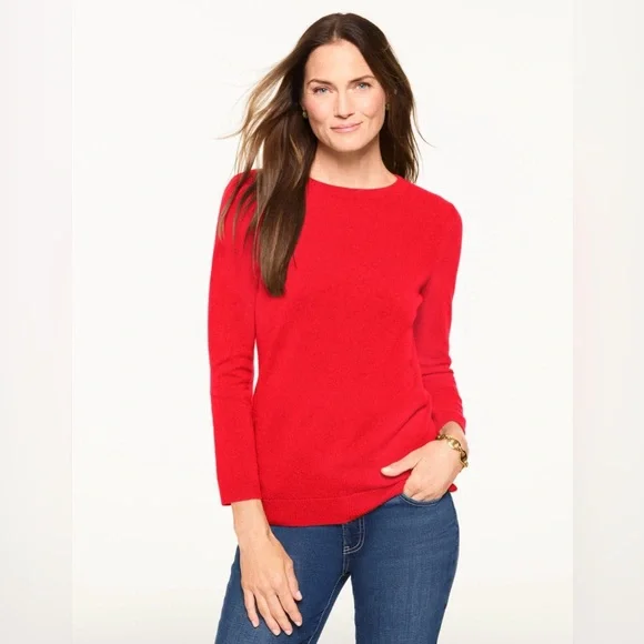 TALBOTS Audrey Cashmere Sweater - 2X Red Pop - Picture 1 of 11